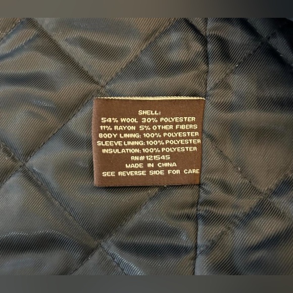 Michael Kors Men's (M) Wool Blend Black Pea Coat Button-Up Lined. Retail: $325 - Picture 12 of 12